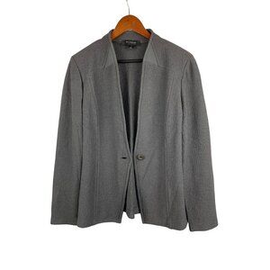 St. John Womens Wool Blend Blazer Size 12 Gray Textured